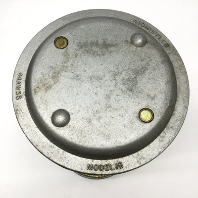 Used Alwitco M15 Air Exhaust Muffler 1-1/2" NPT Male, Ø5.25" x 13.56", 125psi Max