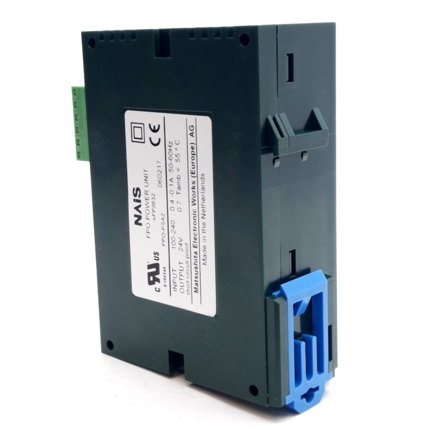 New NAIS FPO-PSA2 Power Supply, 100-240V 0.4-1.0A Input, 24V 0.7A Output, DIN Rail