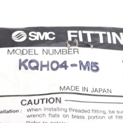New Lot of 30 SMC KQH04-M5 Pneumatic Fitting, ø4mm One-Touch Port, M5x0.8 Thread
