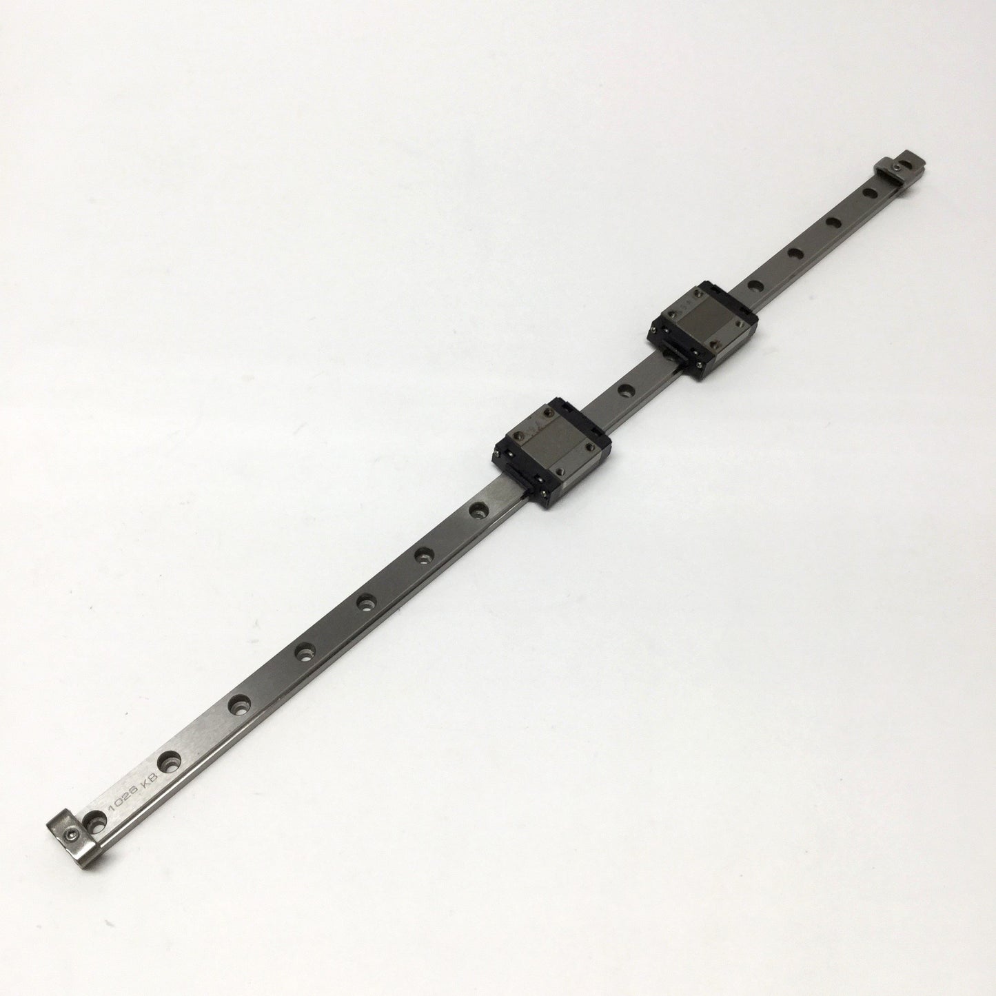 Used THK RSR12VM Roller Guide Linear Ball Bearing Slide Carriages (x2) on 415mm Rail