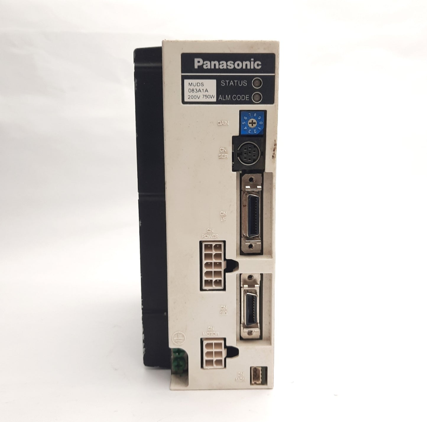 Used Panasonic MUDS083A1A Servo Drive, 200-230VAC 3-Ph Input, 116V 4.3A 750W Output