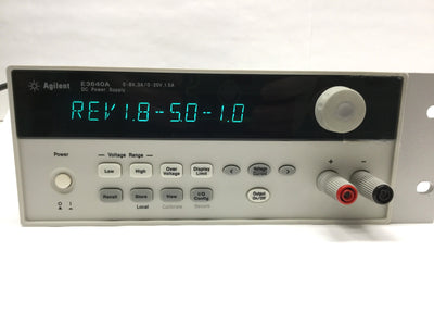 Used Agilent E3640A Adjustable Bench DC Power Supply 0-8V/3A, 0-20V/1.5A, 30W, 115VAC