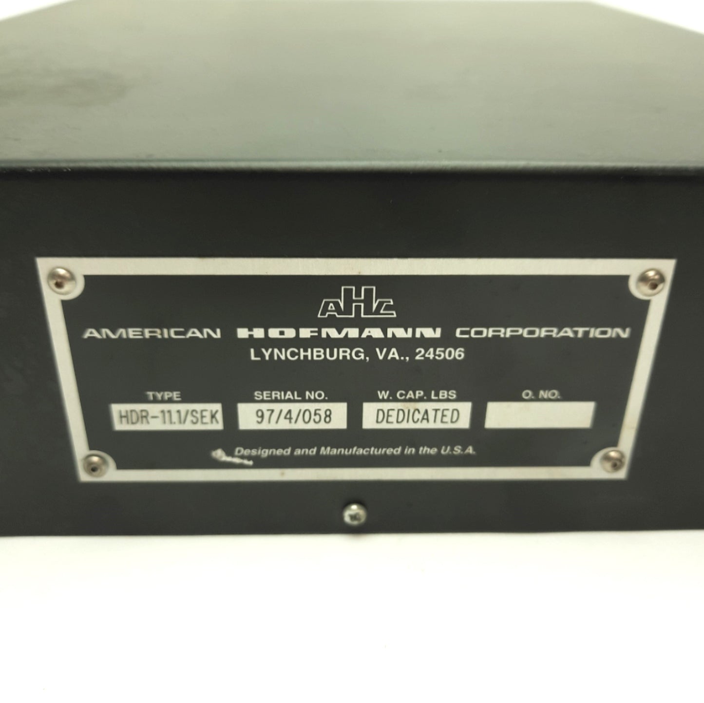 Used Hoffman Corp HDR-11.1/SEK Two Plane Balancing Machine Controller, 120/240VAC