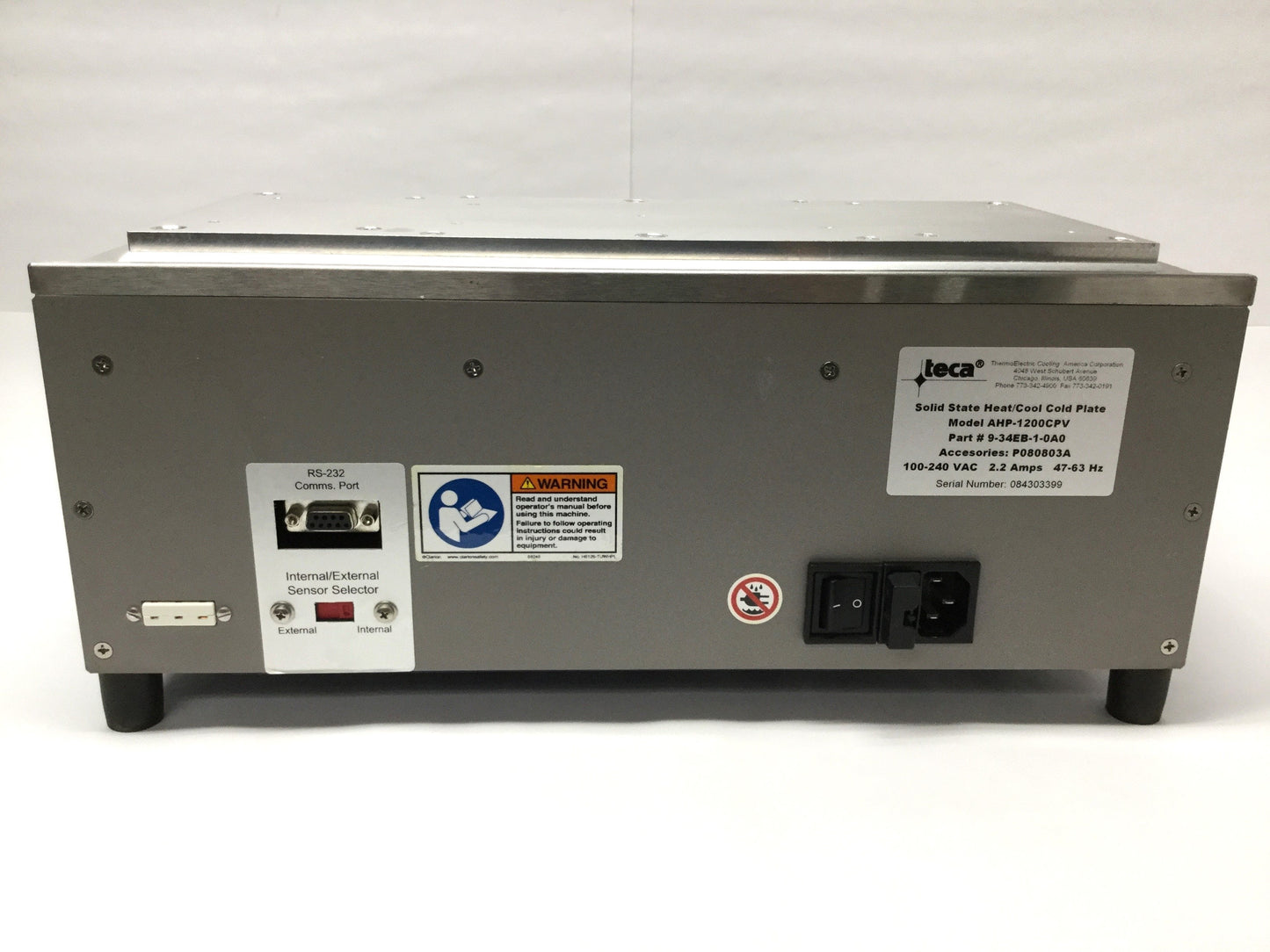 Used Teca AHP-1200CPV Solid State Benchtop Heat/Cool Plate, -20° to 90°C, 100-240VAC