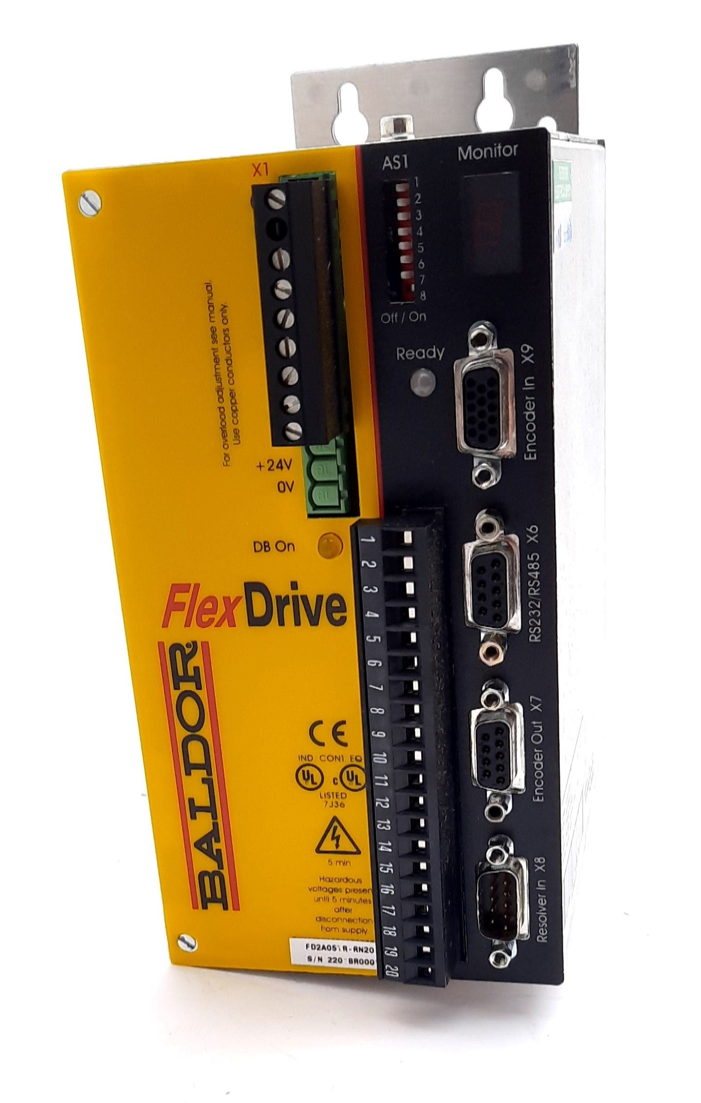 New Baldor FD2A05TR-RN20 Servo Drive Flex Drive Servo Control 230VAC 5A 24VDC RS232