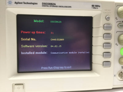 Used Agilent DSO3062A Digital Oscilloscope 2-Channel, 60MHz, 1GSa/s, GPIB RS-232