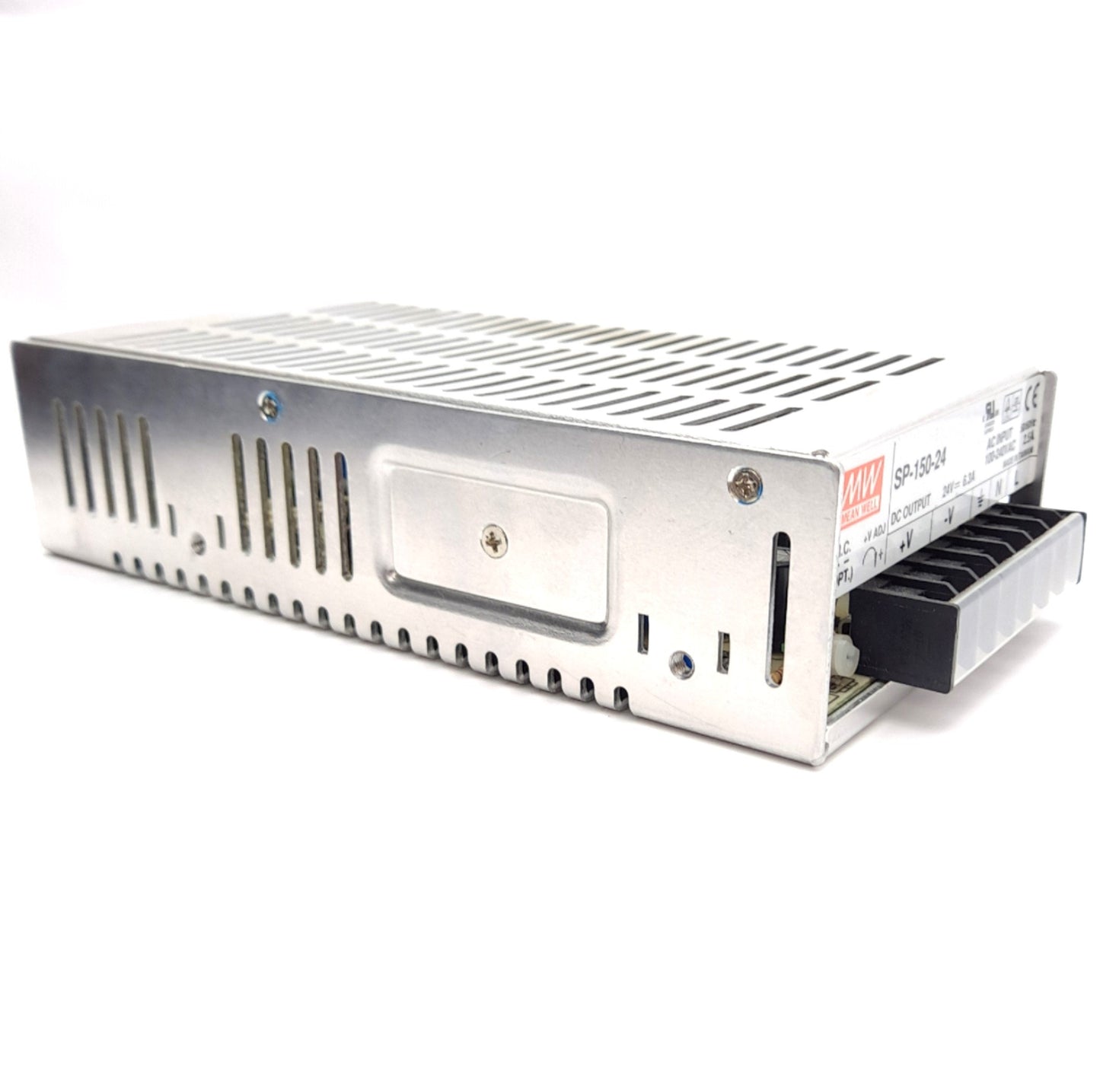 Used Mean Well SP-150-24 Adjustable Power Supply 100-240VAC Input, 24VDC 6.3A Output