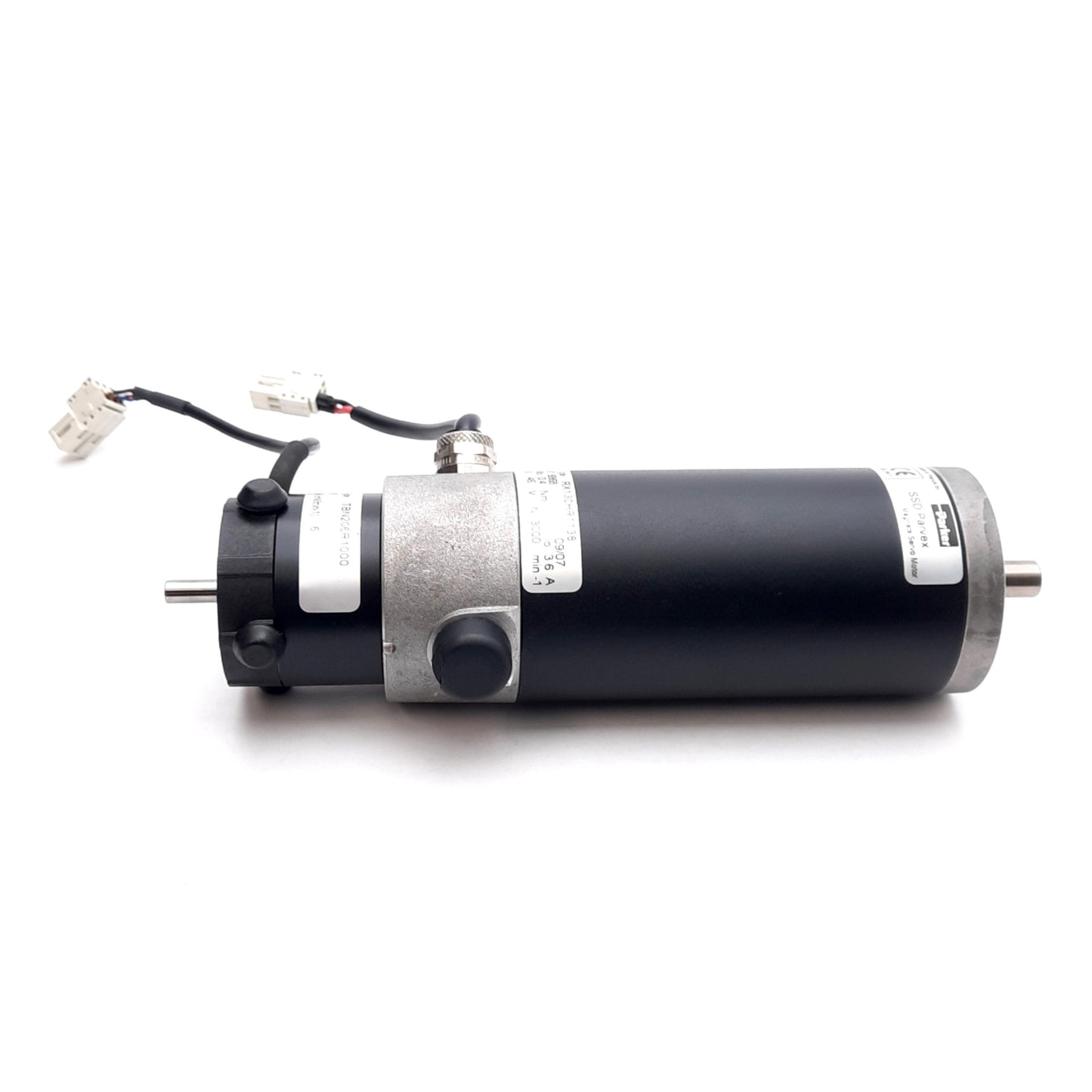Used Parker RX130HR1138 DC Servo Motor 46VDC 3.4A, 3000RPM, 0.4Nm, 6mV/rpm Tachometer