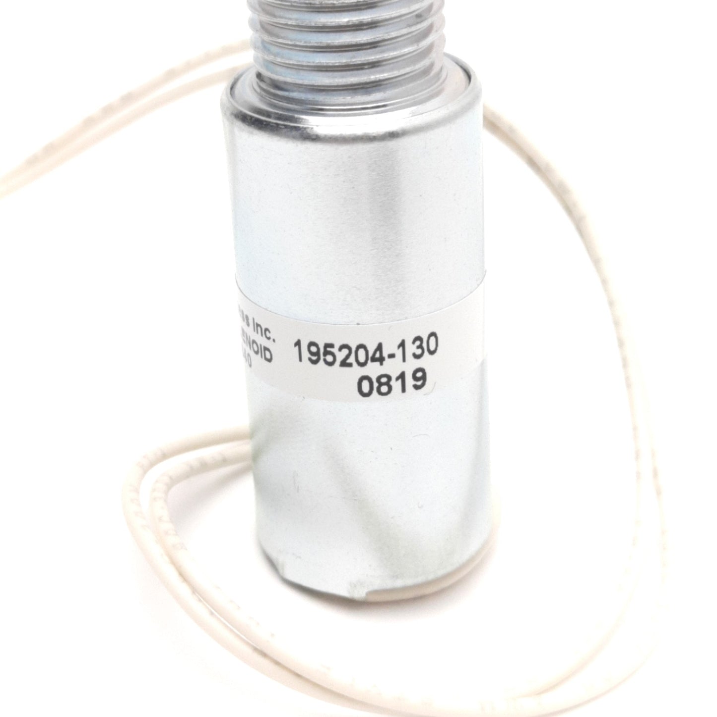 Used Ledex 195204-130 Pull Tubular Solenoid, Ø0.375" Flat Plunger, 12VDC @ 100% Duty