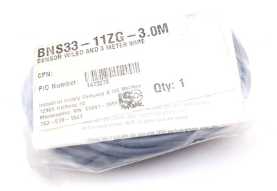 New Schmersal BNS 33-11ZG Magnetic Safety Sensor 24VDC, 10mA, 0.01A, M8, 1 N.O/1 N.C