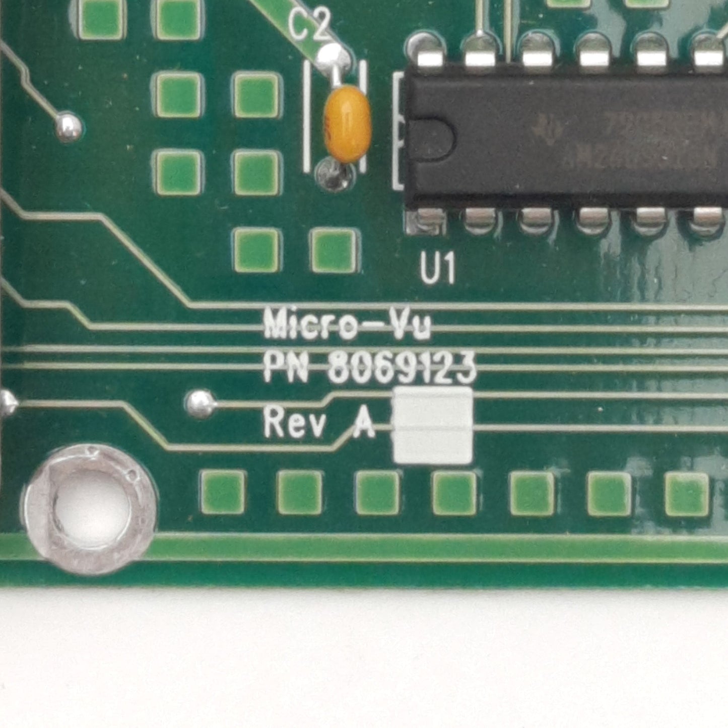 Used Micro-Vu 8069123 Linear Encoder Control Board For Vertex 400 Series, 90° D-Sub