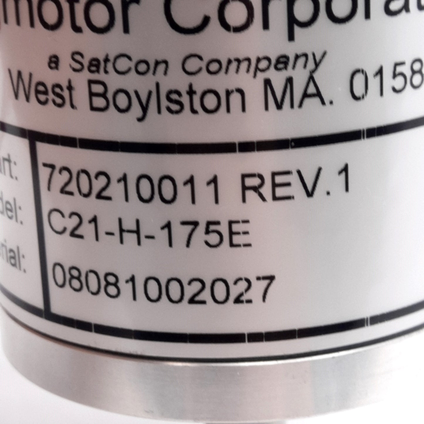 Used Magmotor C21-H-175E Brushed Servo Motor 3.2V/Krpm ø3/8in Shaft 1000ppr 4500rpm