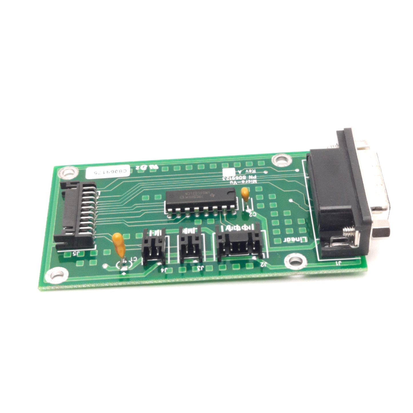 Used Micro-Vu 8069123 Linear Encoder Control Board For Vertex 400 Series, Straight