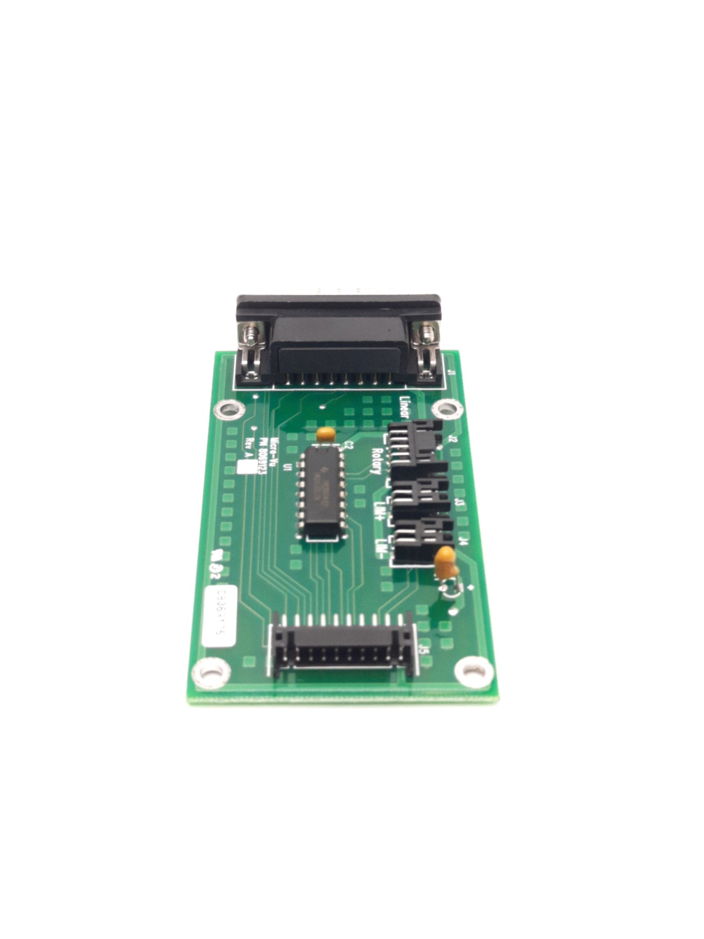 Used Micro-Vu 8069123 Linear Encoder Control Board For Vertex 400 Series, Straight