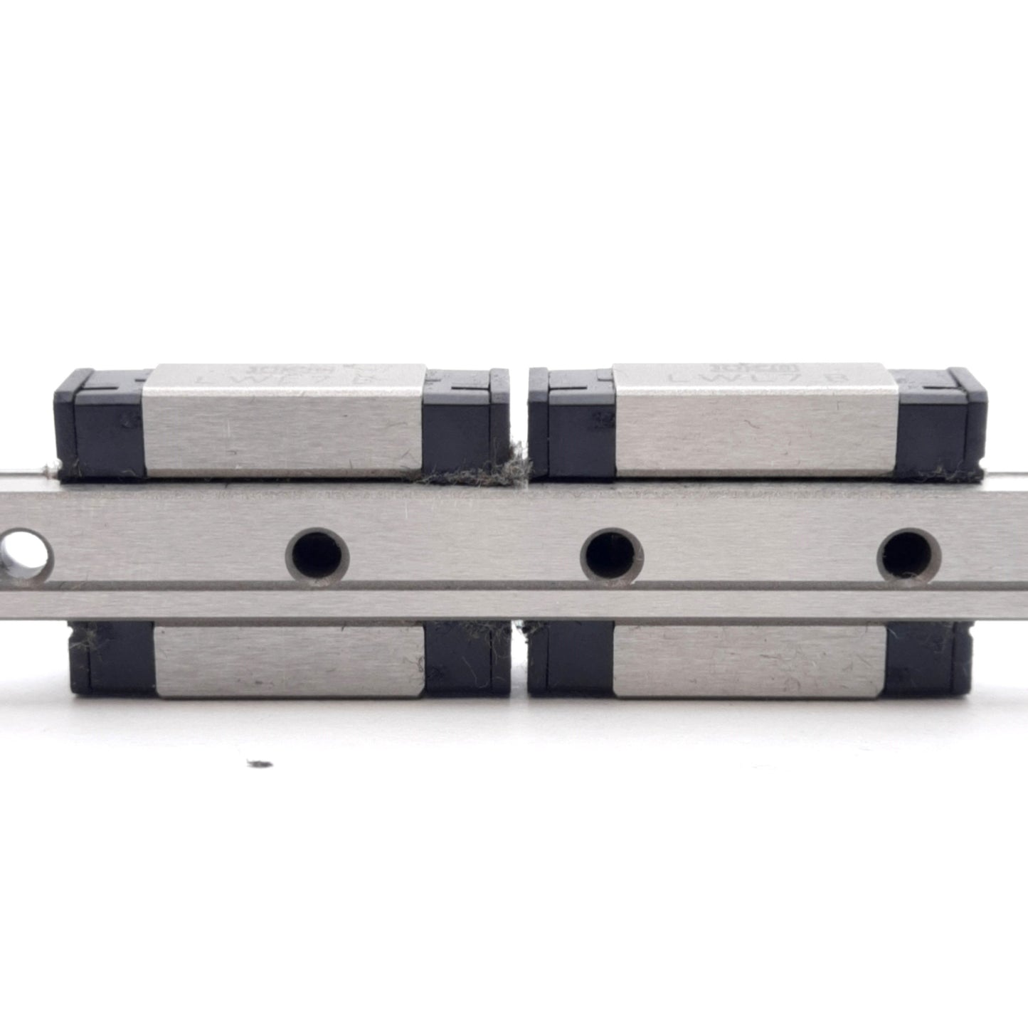Used IKO ML7C2R225N Dual Carriage Linear Slide, 225mm Rail, 23.5x17x8mm Carriages