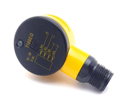 Used Banner T186EQ Photoelectric Sensor, Emitter 10-30VDC, 150mA, M18 4 Pin