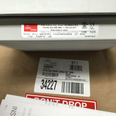 New Hoffman Pentair nVent HG0900404 Enclosure 9" Filter Fan Exhaust/Vent Grille