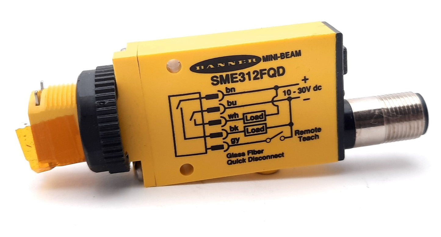 New – Open box Banner SME312FQD Glass Fiber Optic Photoelectric Sensors NPN, PNP, 10-30 VDC