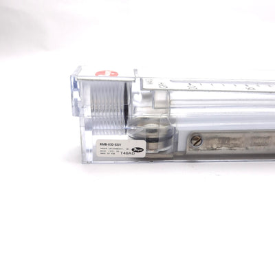 Used Dwyer RMB-83D-SSV Flowmeter, 5" Scale, 20GPH & 1.2l/min, 1/4" NPT, 100Psi Max