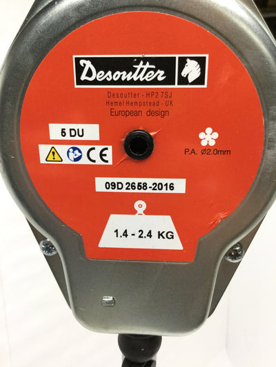 Used Desoutter 5DU Spring Tool Balancer 1.4-2.4kg w/ Linear Positioner Post 8" Travel