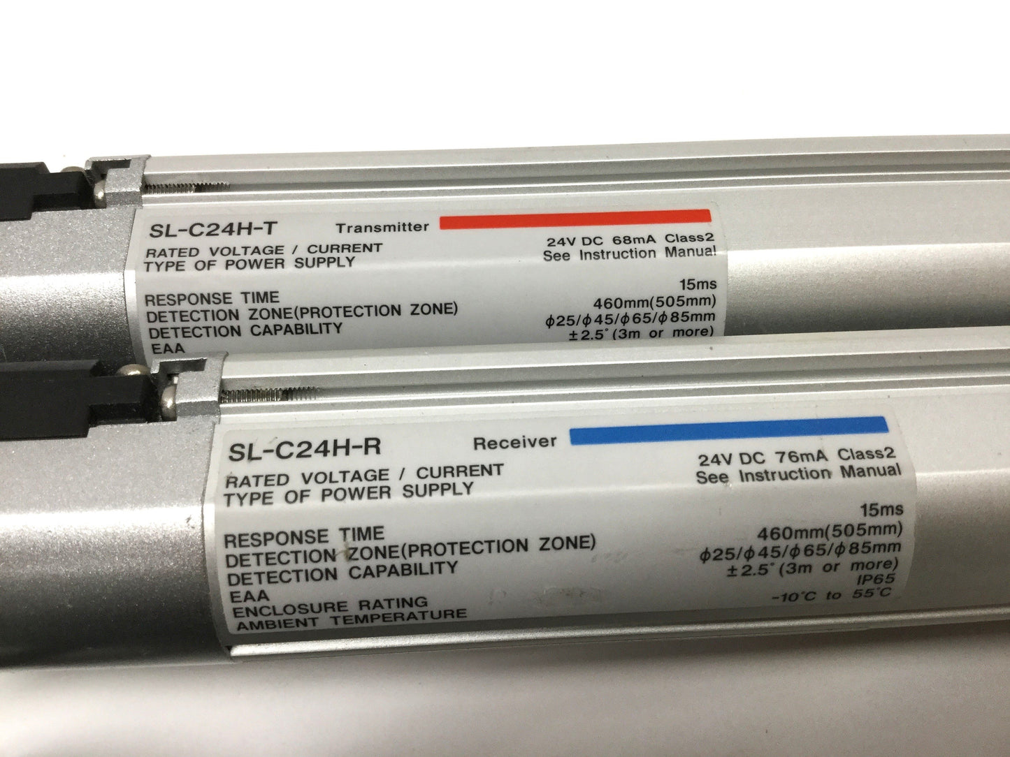 Used Keyence SL-C24H Safety Light Curtain Transmitter & Receiver Pair Set 460mm 24VDC