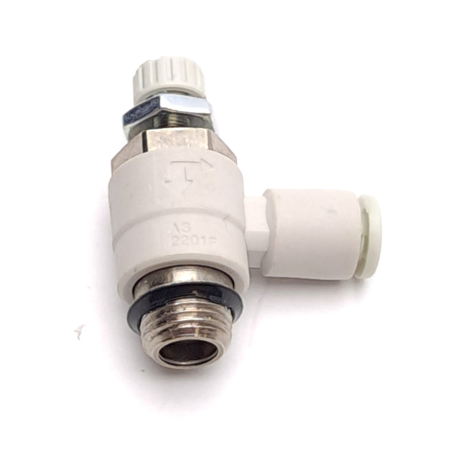 Used Lot of 3 SMC AS2201F-U01-04 Flow Control Fitting, 1/8 Uni to 4mm Tube