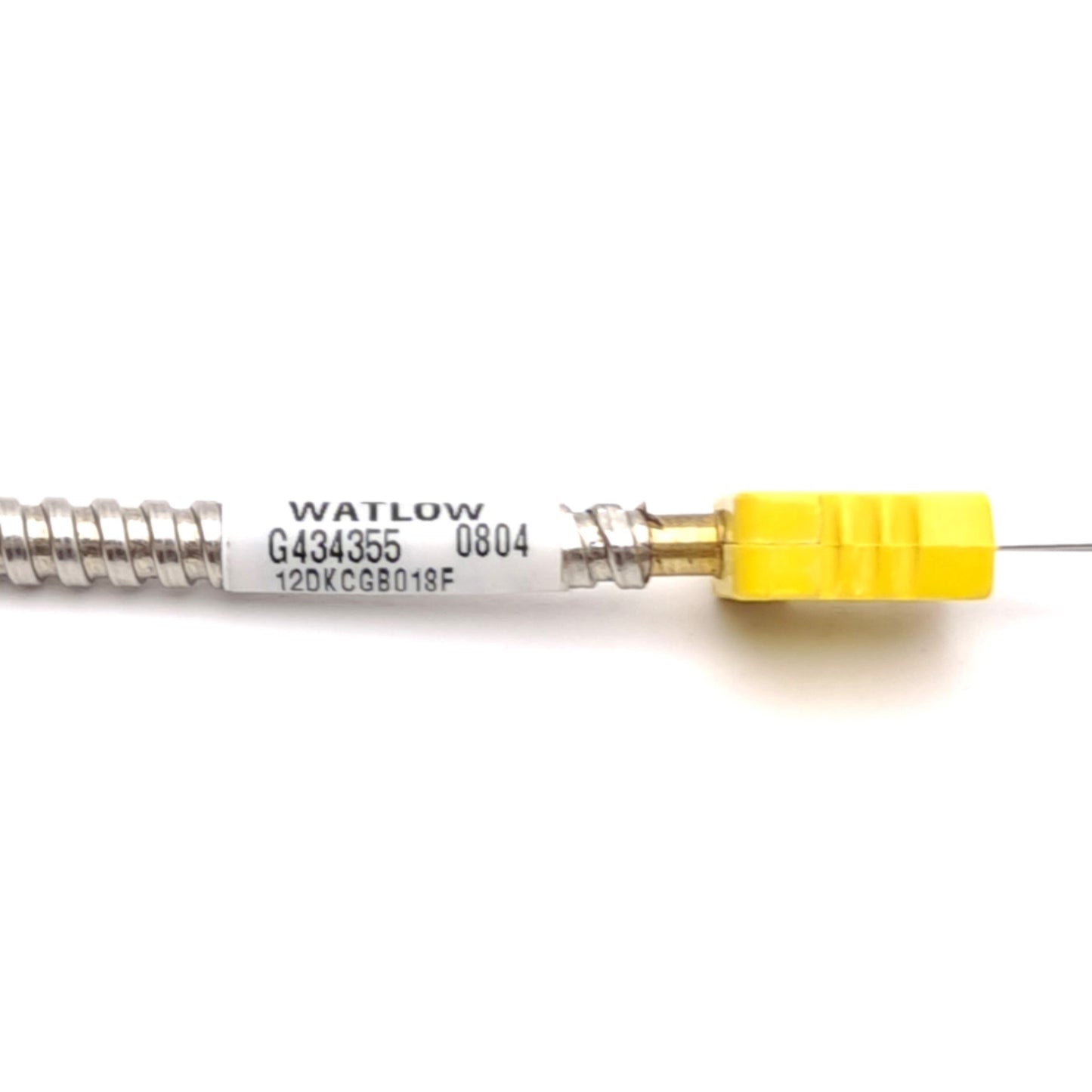 Used Watlow 12DKCGB018F Type K Thermocouple, 3/16"x1" Sheath, 18" Lead, Grounded
