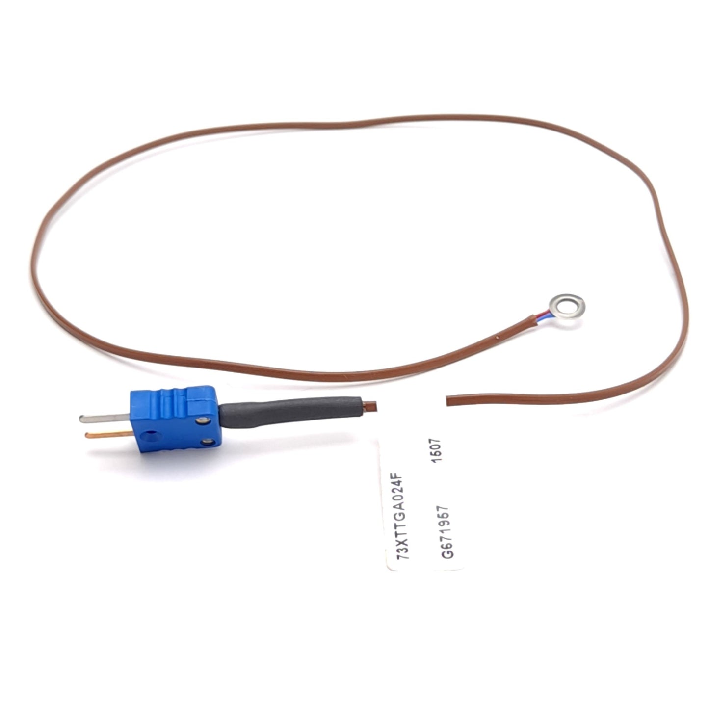 Used Watlow 73XTTGA024F Type T Thermocouple, 24" Lead, Grounded, Mini Male, Ø5mm Ring