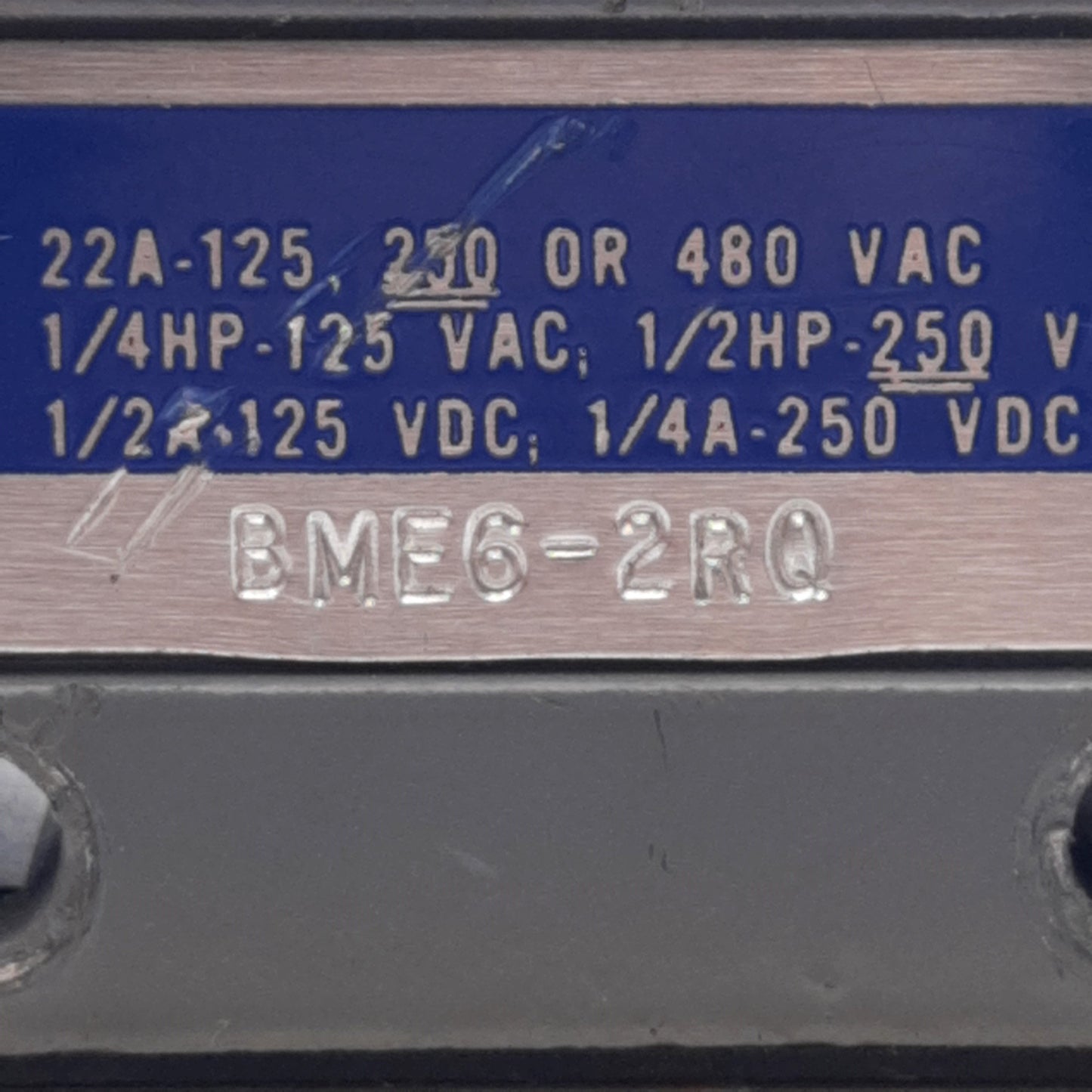 Used Honeywell Micro Switch BME6-2RQ Limit Switch SPDT 22A @ 125/250/480VAC 1/2in NPT