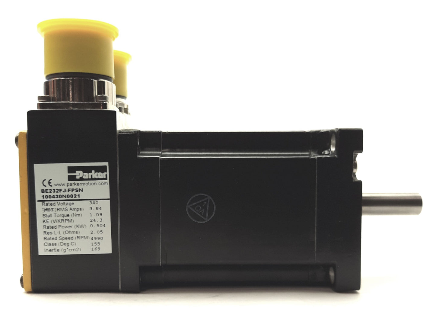 New Parker BE232FJ-FPSN Servo Motor, .5kW, 4990RPM, 1.09nm, 340V 3.84A, NEMA 23