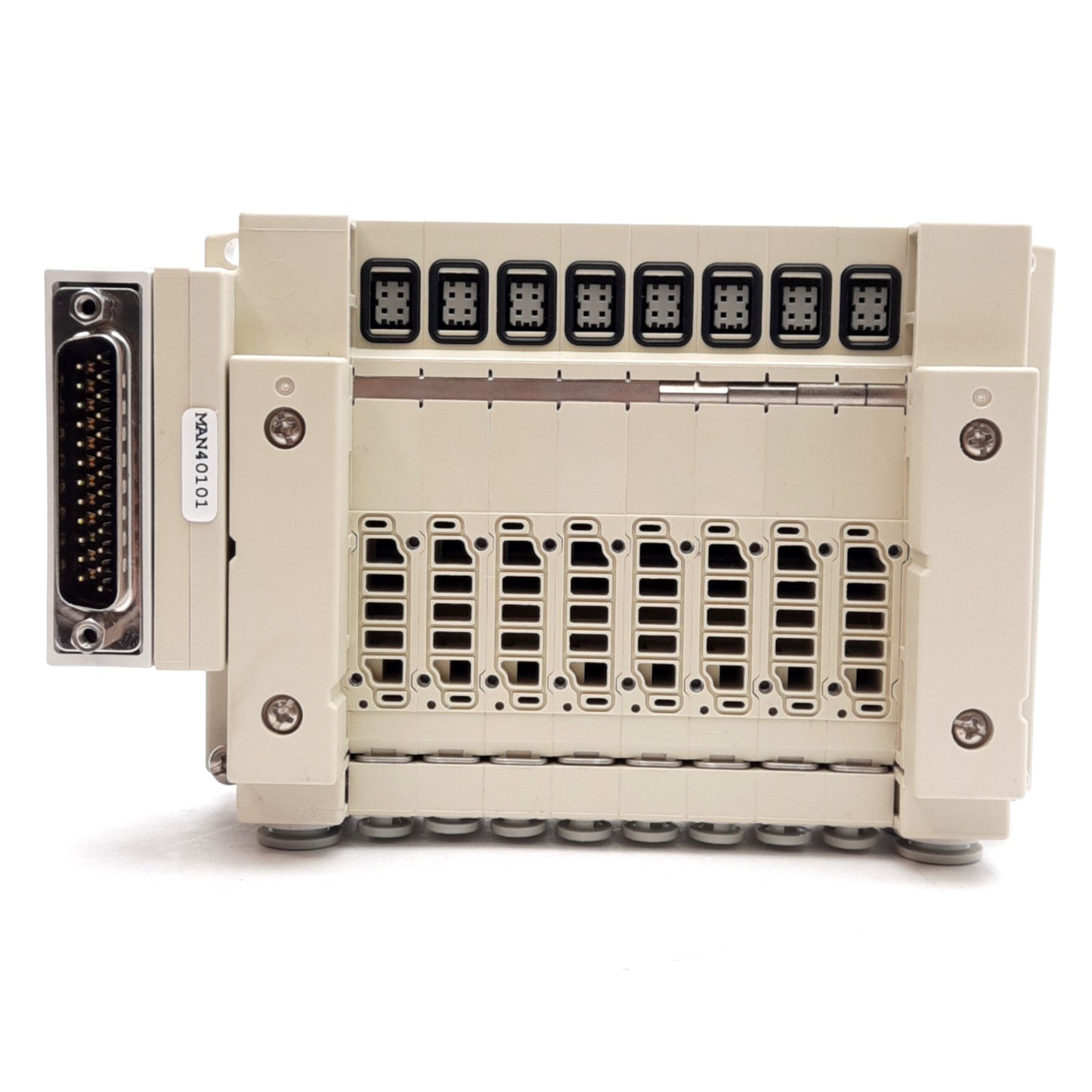 Used SMC SS5V1-10FD1-08B-C4-D Manifold Assembly, ø4mm One-Touch, 0.7MPa, DIN Rail