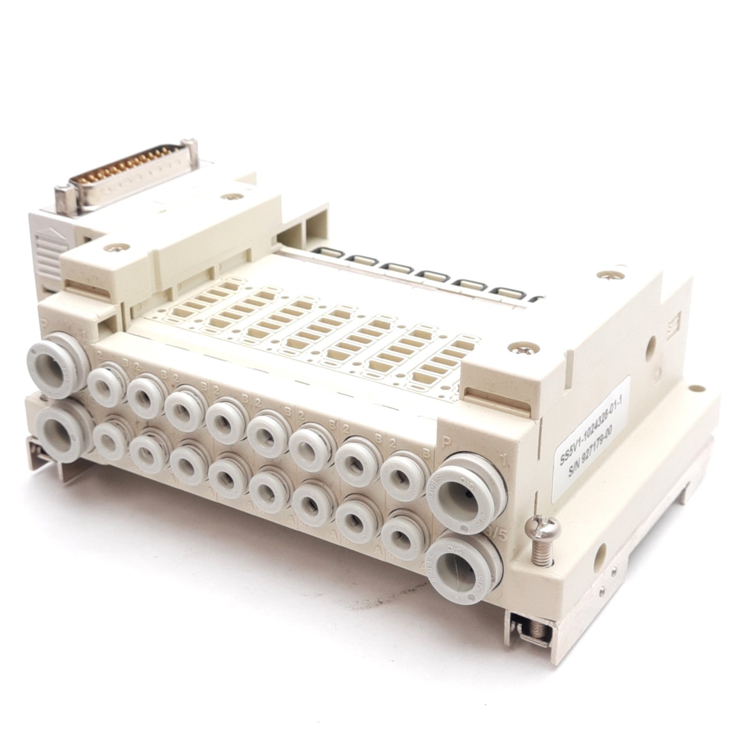 Used SMC SS5V1-10FD1-08B-C4-D Manifold Assembly, ø4mm One-Touch, 0.7MPa, DIN Rail