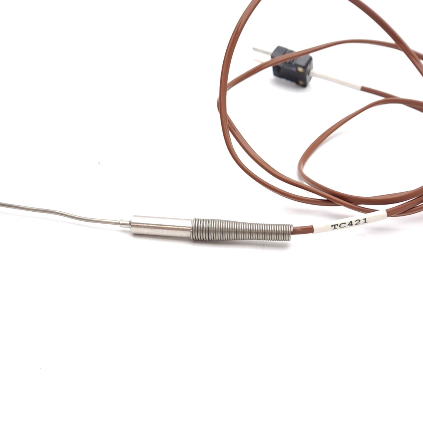 Used Watlow AFED0FA060UJ03 Type J Thermocouple, .063" x 6" Sheath, Mini Male Plug