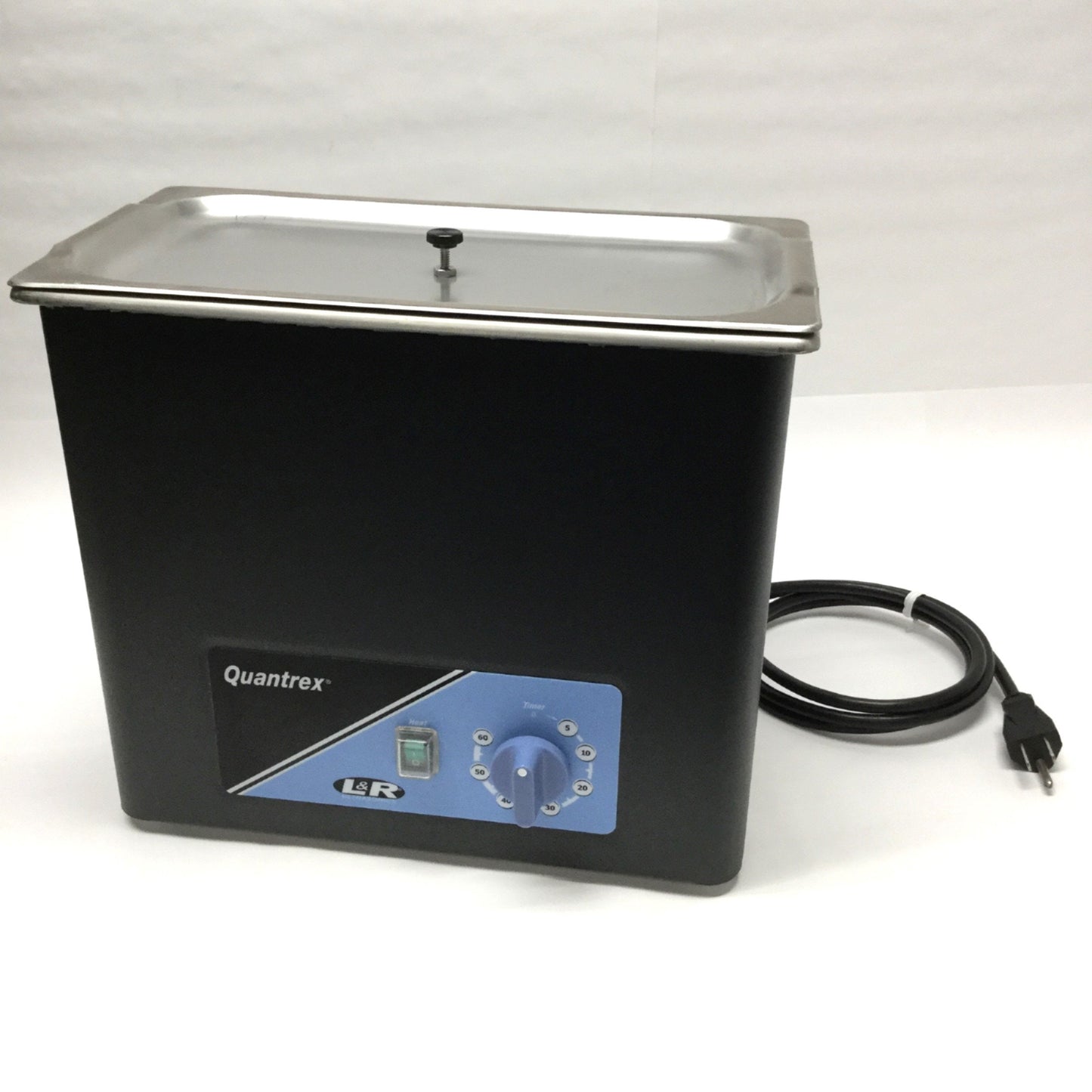 Used L&R Quantrex Q210H Heated Ultrasonic Dental/Jewelry Cleaner 1.5gal 60min Timer