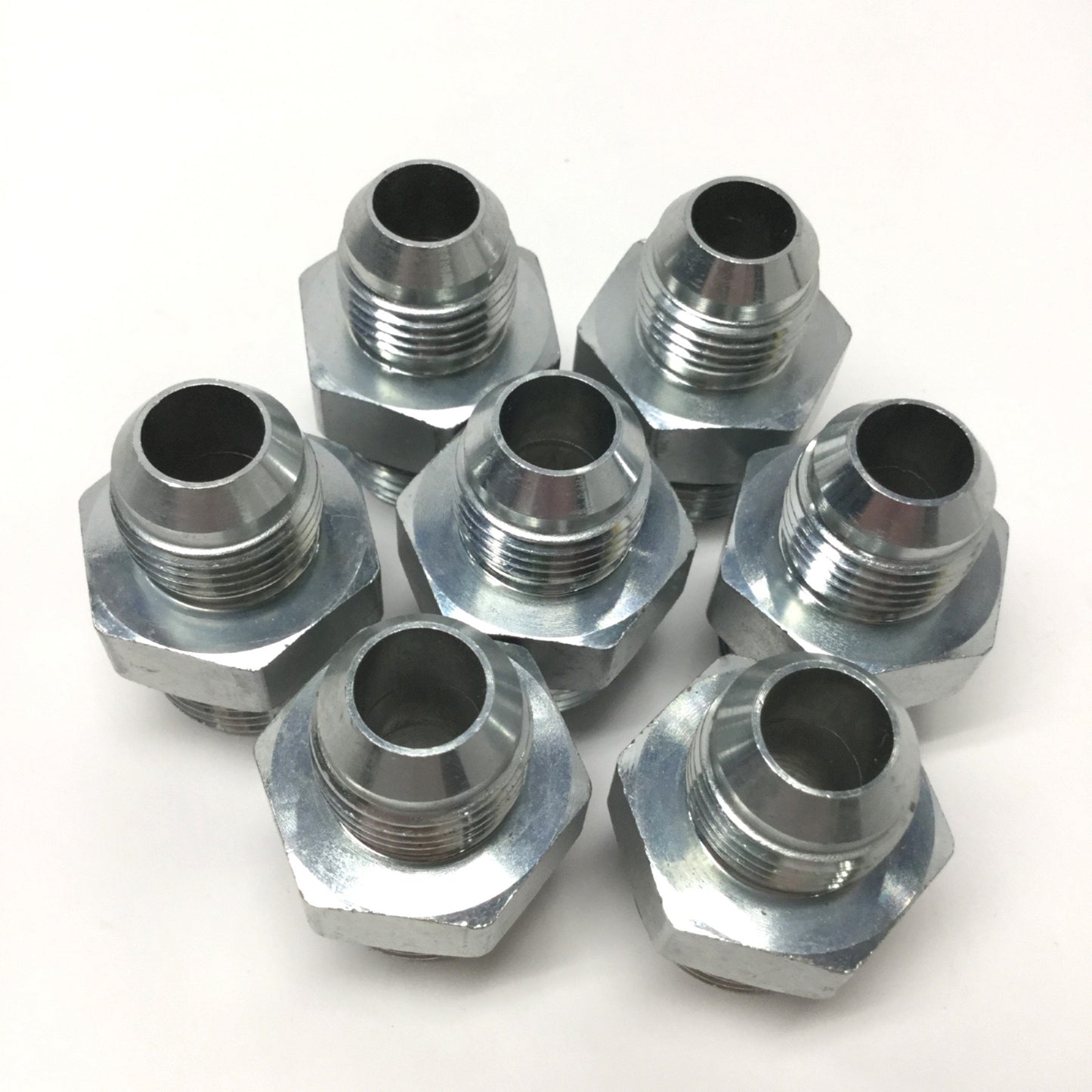 New – Open box Lot of 7 6400-10-12 Hydraulic Male Adapter Fitting 5/8" JIC 37° Flare x 3/4" ORB