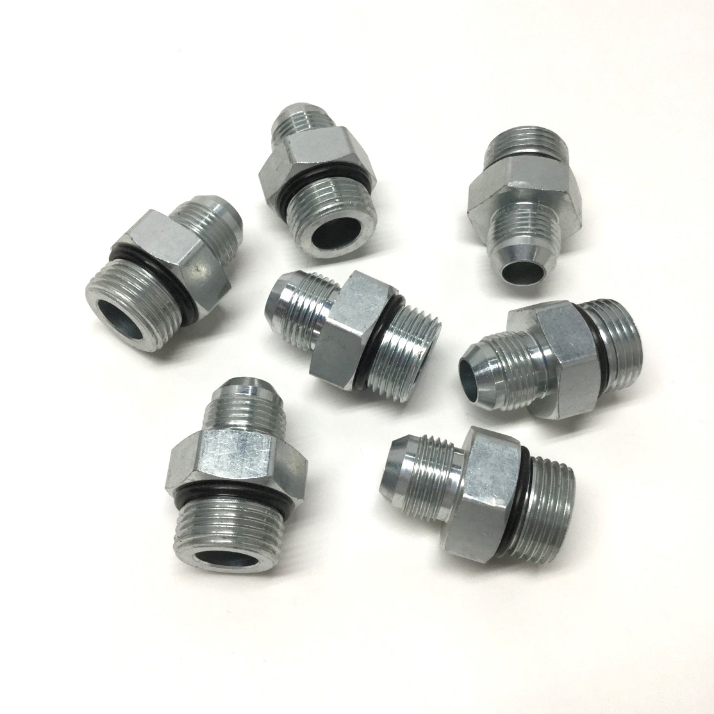 New – Open box Lot of 7 6400-10-12 Hydraulic Male Adapter Fitting 5/8" JIC 37° Flare x 3/4" ORB