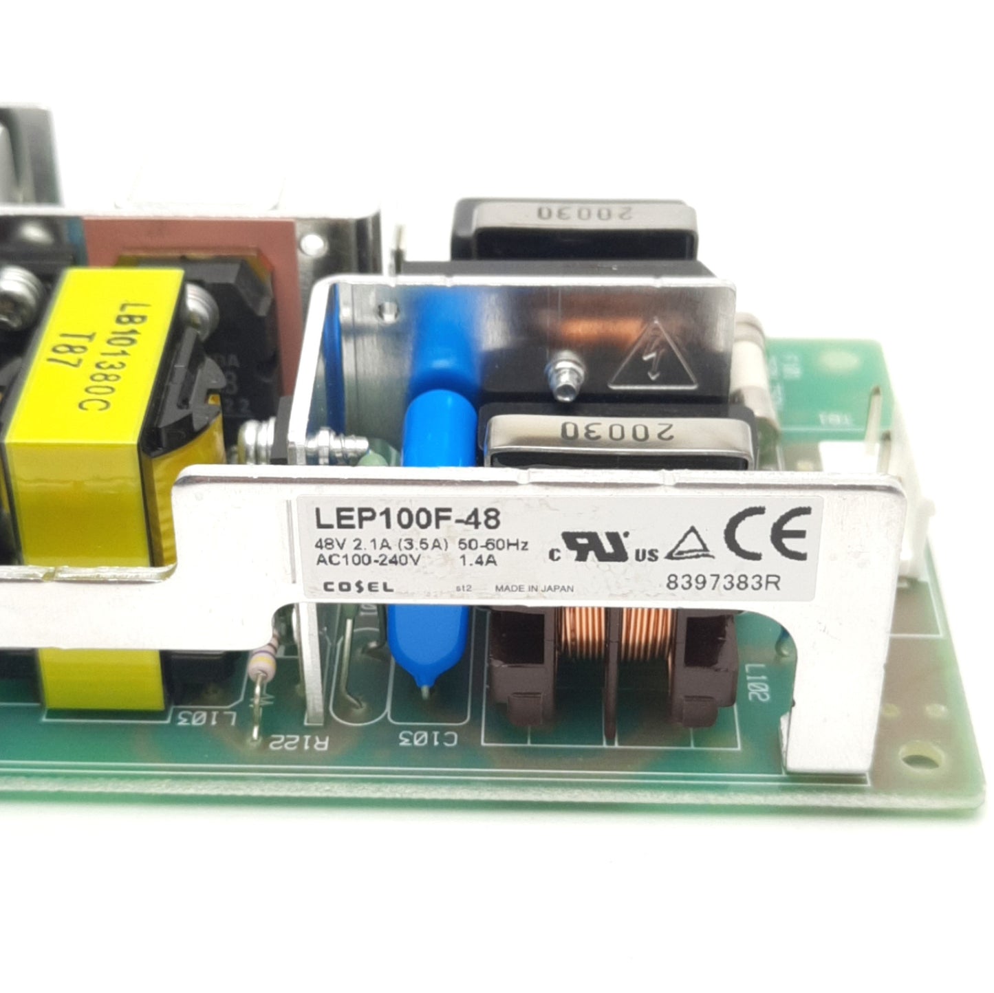 Used Cosel LEP100F-48 Open Frame Power Supply, 48VDC 100W, Universal Input 85-264VAC