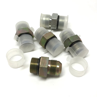 New – Open box Lot of 5 6400-12-12 Hydraulic Male Adapter Fitting 3/4" JIC 37° Flare x 3/4" ORB
