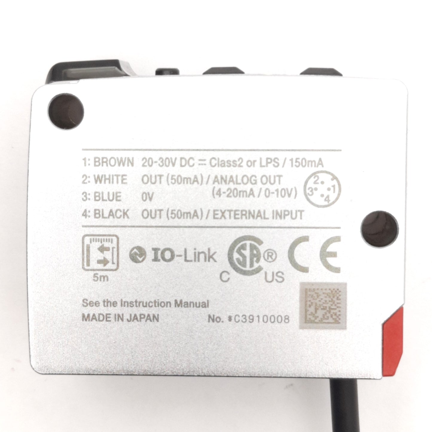 Used Keyence LR-TB5000CL Laser Sensor 60-5000mm Range, 24VDC, PNP/NPN, M12 5-Pin