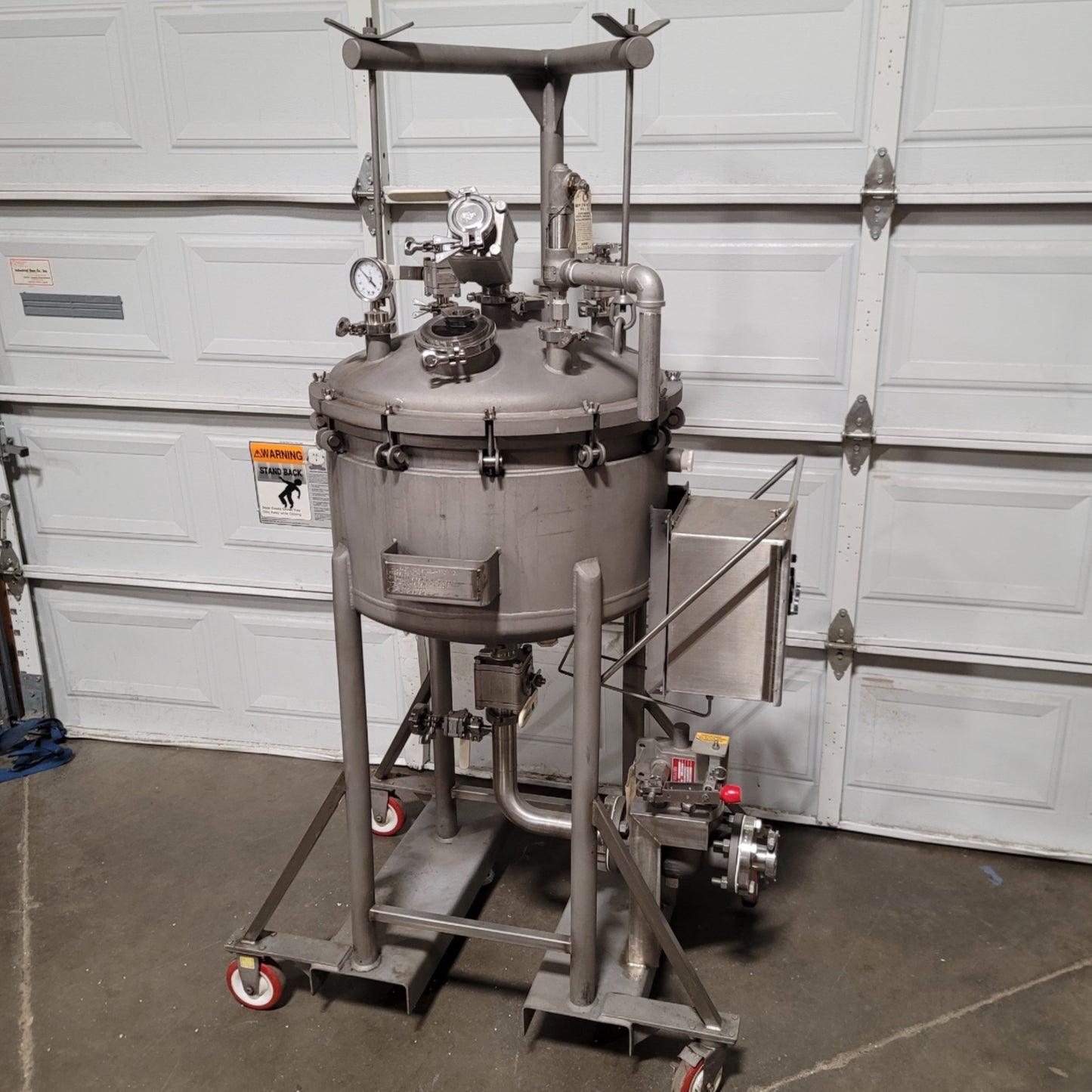 Used Steel Pro Inc Stainless Jacketed Nutsche Filter Vessel 25 Gallon 12" x 24" 316L