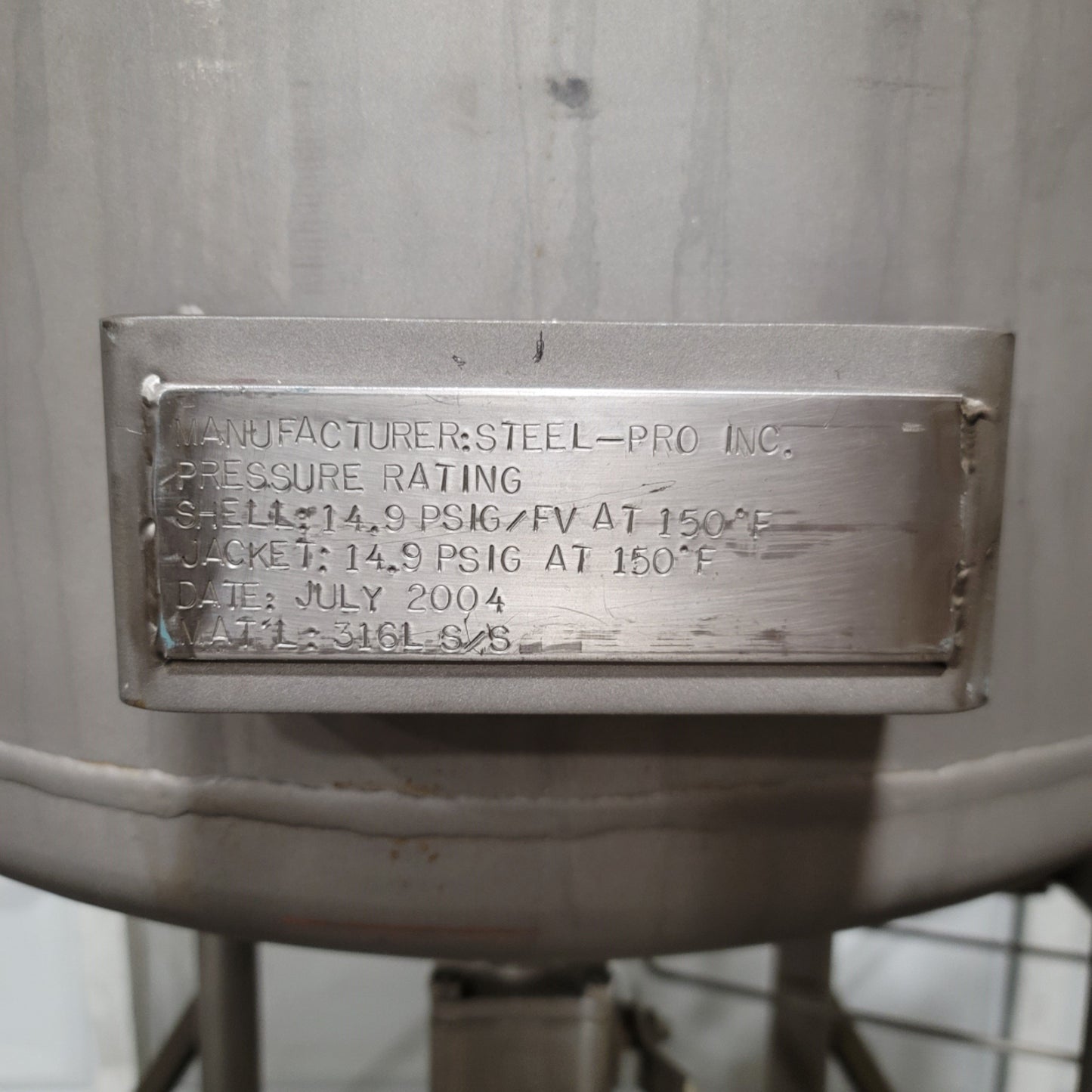 Used Steel Pro Inc Stainless Jacketed Nutsche Filter Vessel 25 Gallon 12" x 24" 316L