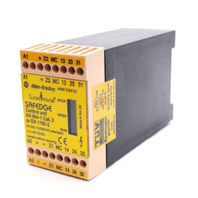 Used Allen Bradley 440F-C251D Guardmaster Safedge Control Unit, 2NO+1NC, DIN Rail