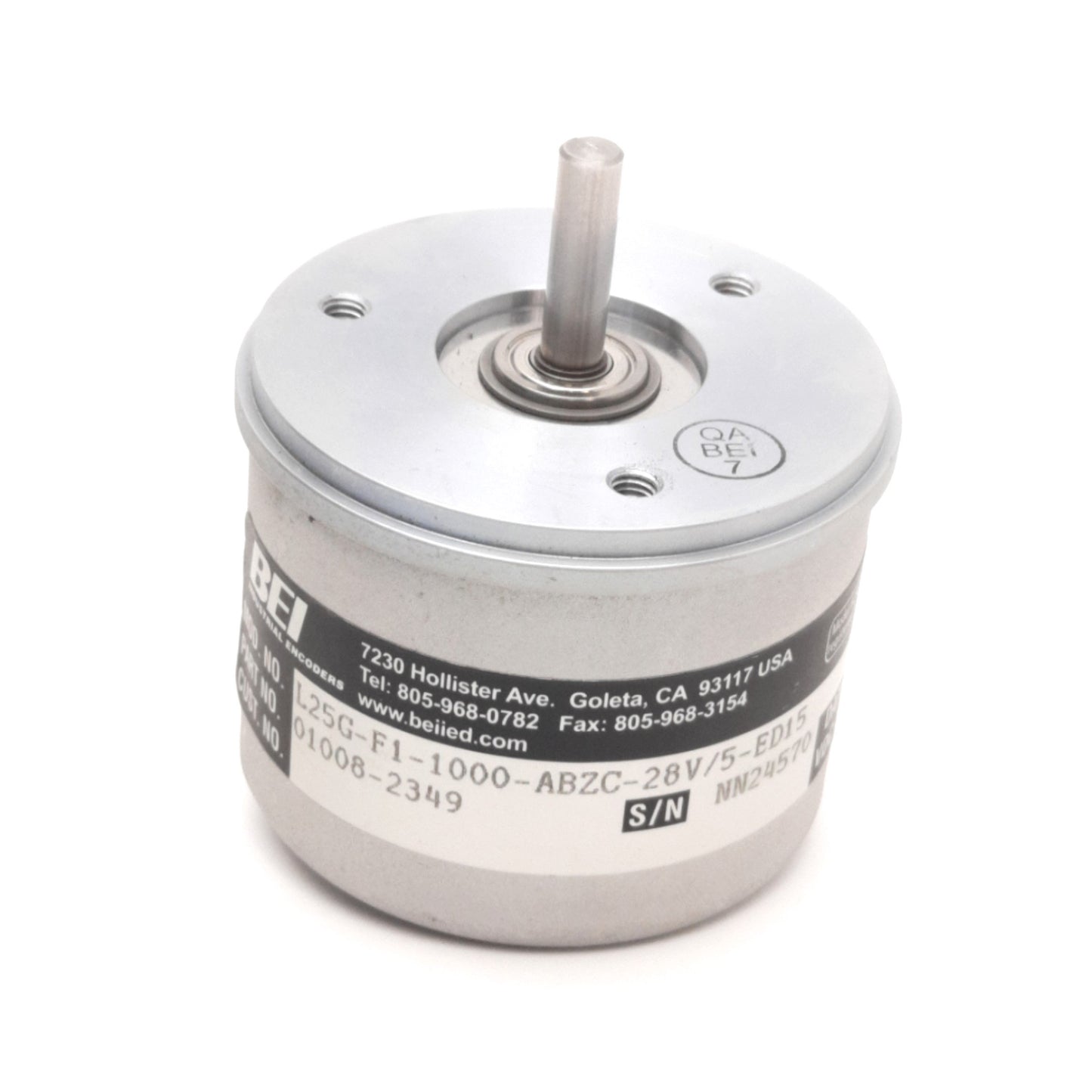 Used BEI L25G-F1-1000-ABZC-28V/5-ED15 Incremental Encoder, 1000/CPT, 5-28VDC, DB-15M