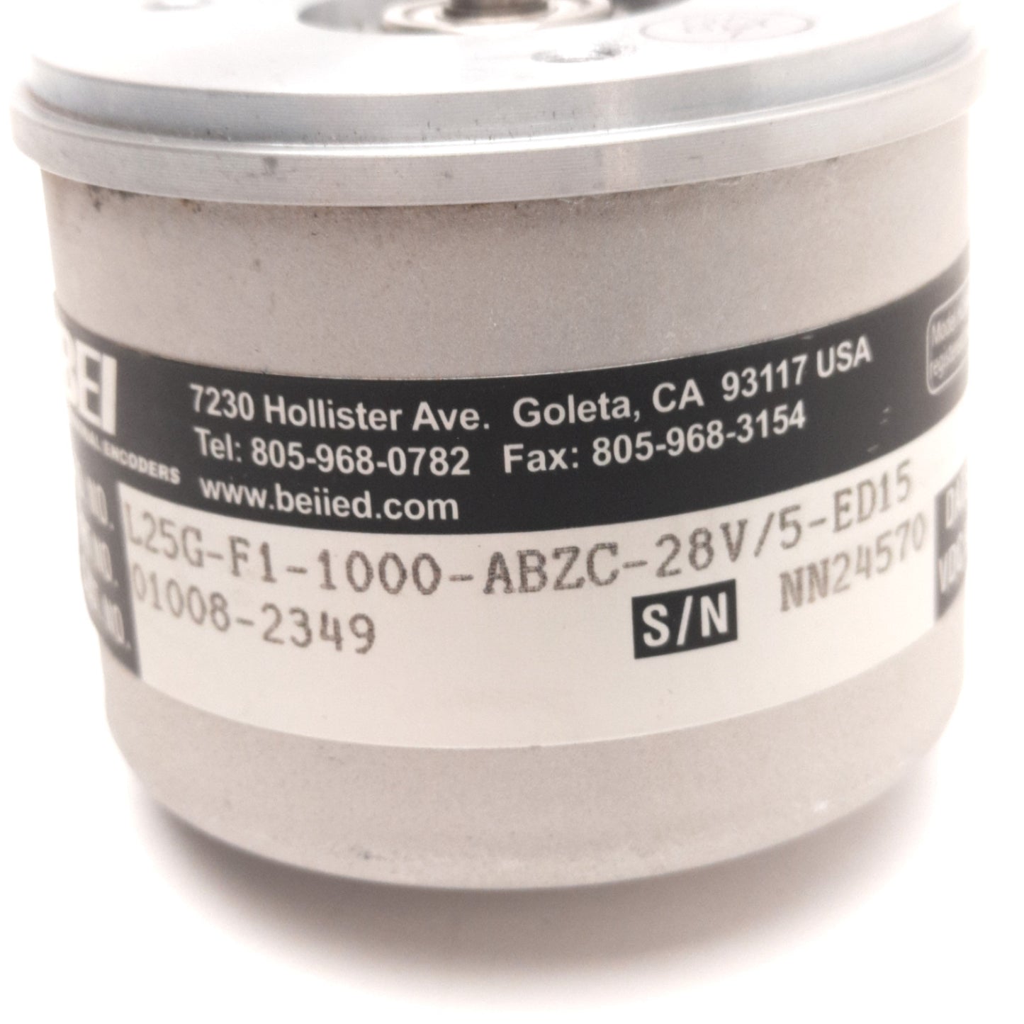 Used BEI L25G-F1-1000-ABZC-28V/5-ED15 Incremental Encoder, 1000/CPT, 5-28VDC, DB-15M