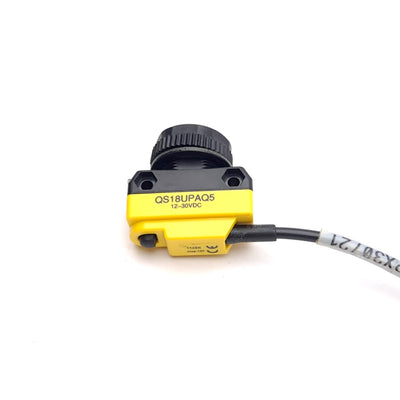 Used Banner QS18UPAQ5 Ultrasonic Sensor, 50-500mm Range, PNP, 12-30 VDC, 4-Pin M12