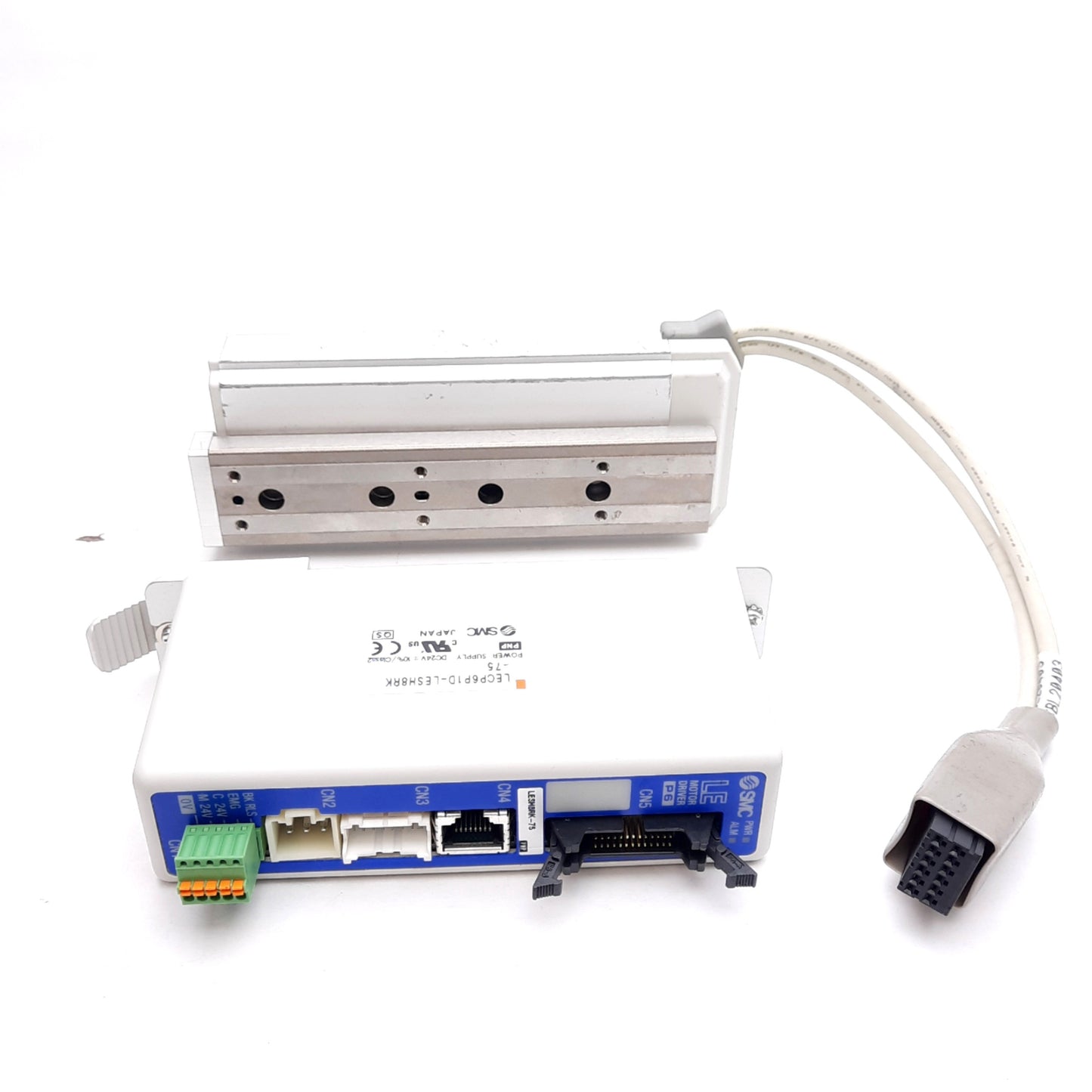 Used SMC LECP6P1D-LESH8RK-75 Step Motor Controller & Electric Linear Actuator, 24VDC