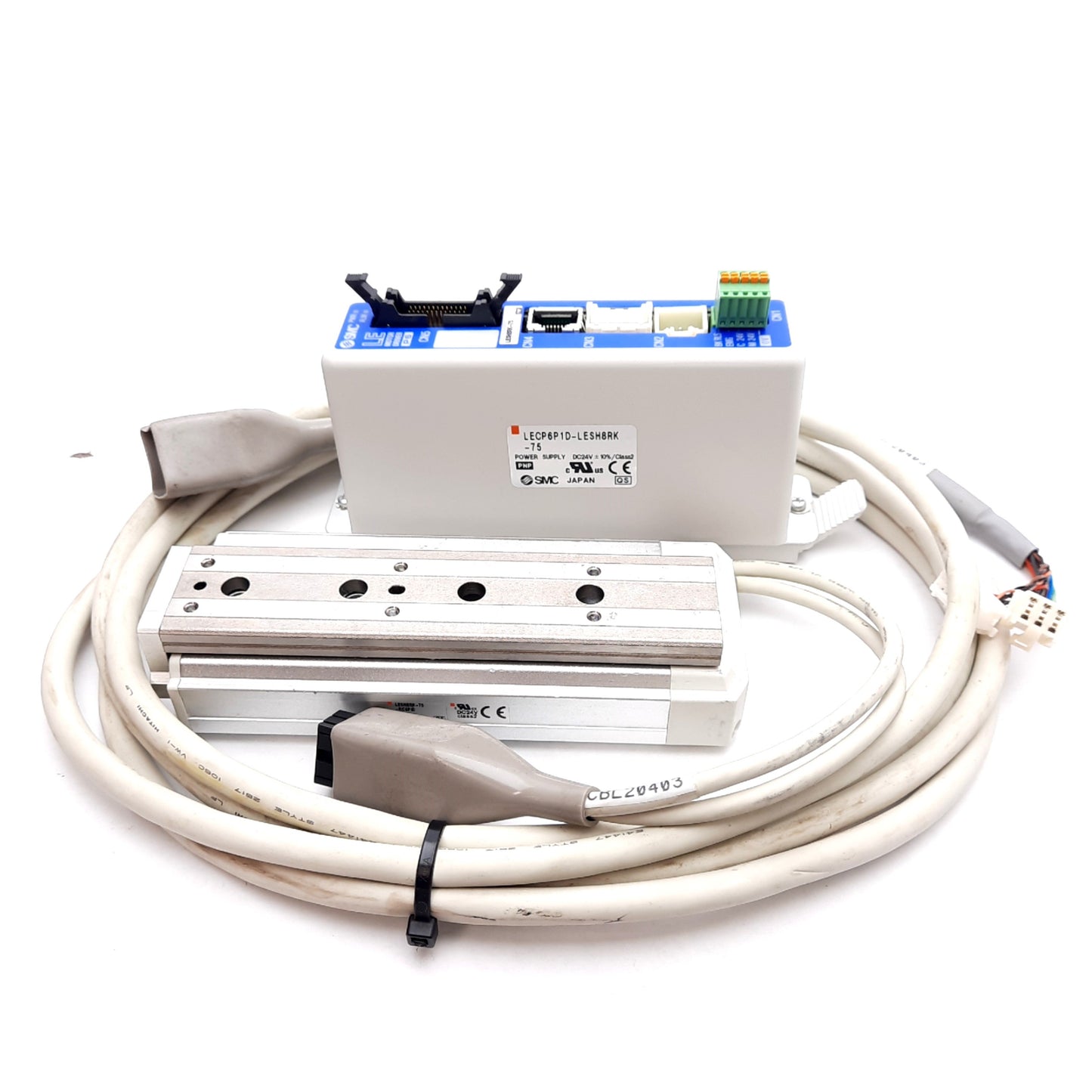 Used SMC LECP6P1D-LESH8RK-75 Step Motor Controller & Electric Linear Actuator, 24VDC