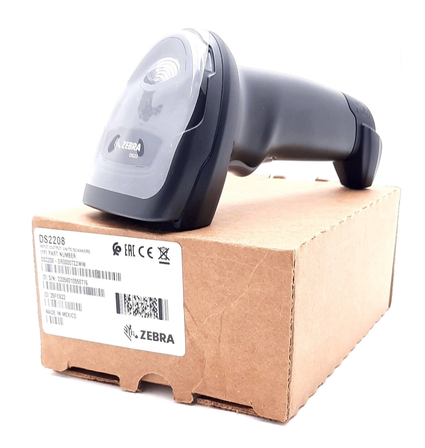 New Zebra DS2208-SR00007ZZWW Handheld Barcode Scanner 1D, 2D USB RS232, 4.5-5.2VDC