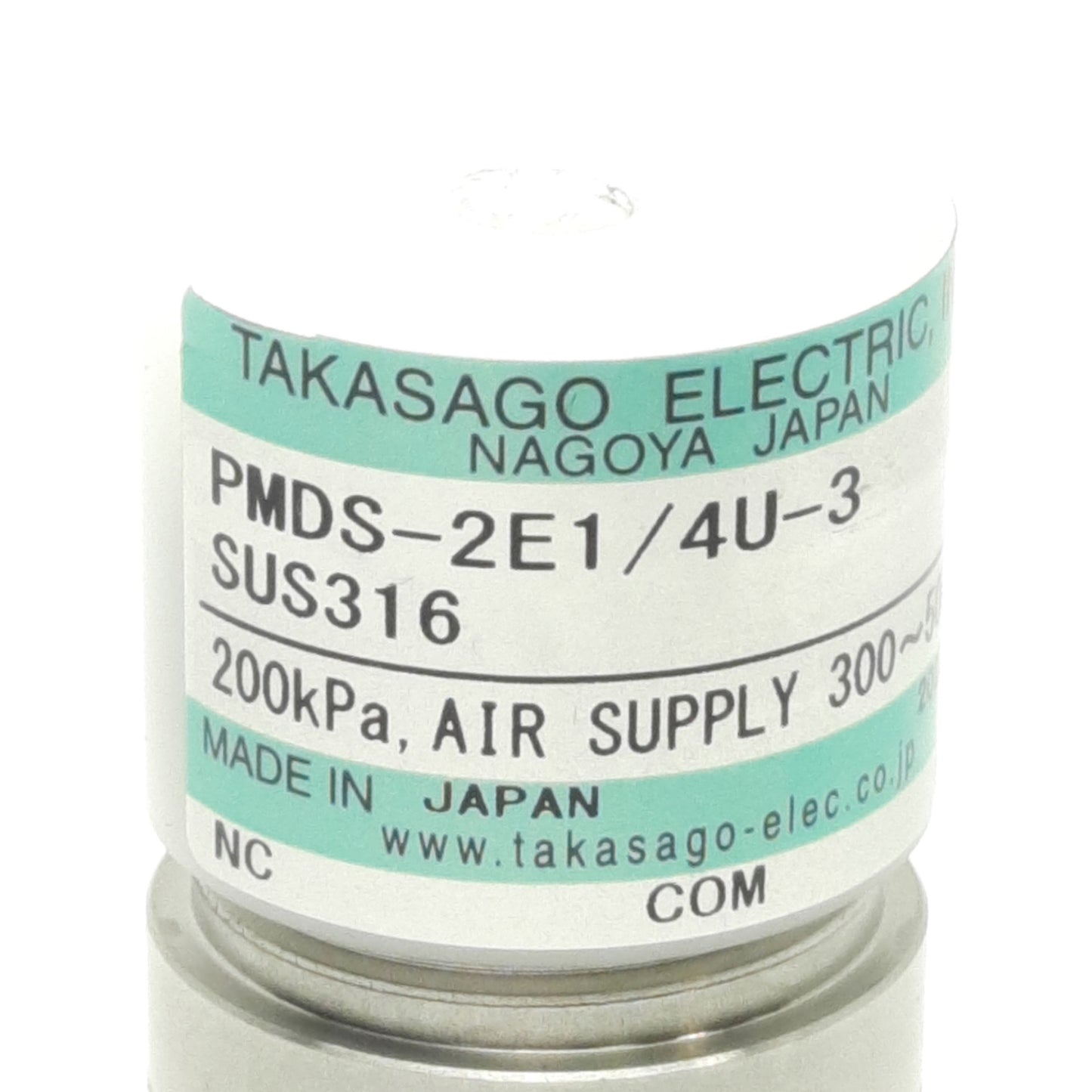 Used Takasago Electric PMDS-2E1/4U-3 Diaphragm Valve, NO/NC, 300~500kPa, Air Operated