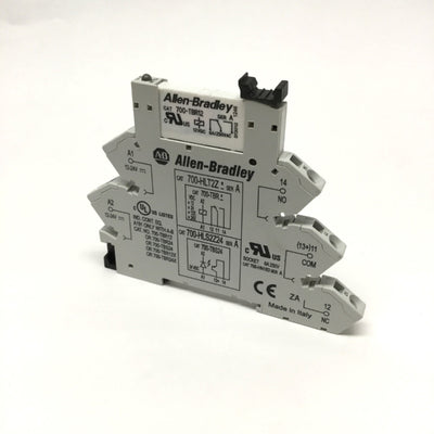 Used Allen Bradley 700-HLT2Z12 Terminal Socket w/SPDT Control Relay 700-TBR12, 12VDC